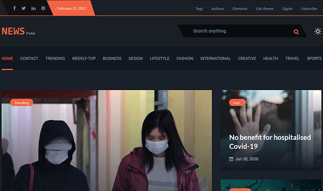 Mẫu thiết kế blog tin tức đơn giản